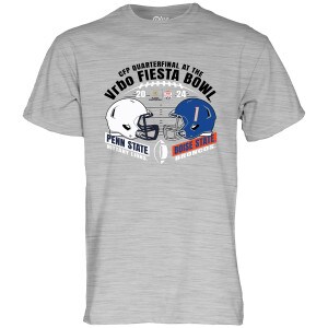gray short sleeve t-shirt Vrbo Fiesta Bowl Penn State vs Boise State